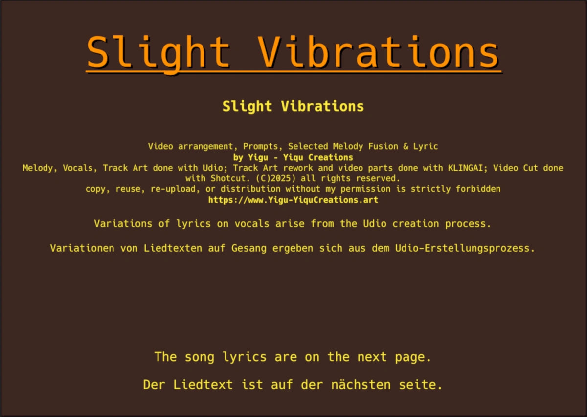 Slight Vibrations Booklet by Yigu - Yiqu Creations